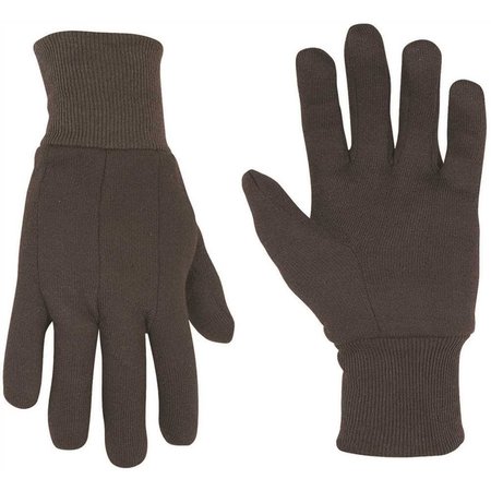 CUSTOM LEATHERCRAFT Large 100% Cotton Brown Jersey Gloves, 12PK 2018L